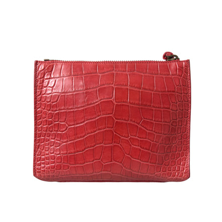 Balenciaga Pochette Classique en Cuir Exotique Rouge