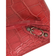 Balenciaga Pochette Classique en Cuir Exotique Rouge