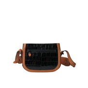 Sac bandoulière Balenciaga en cuir exotique noir et marron