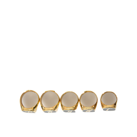 Dolce & Gabbana Gold Brass ROYAL Enamel Set of 5 Ring