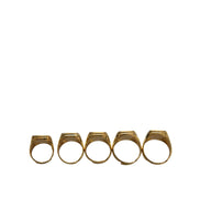 Lot de 5 bagues Dolce & Gabbana ROYAL en laiton doré et émail