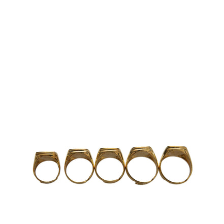 Lot de 5 bagues Dolce & Gabbana ROYAL en laiton doré et émail