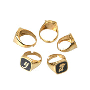 Lot de 5 bagues Dolce & Gabbana ROYAL en laiton doré et émail