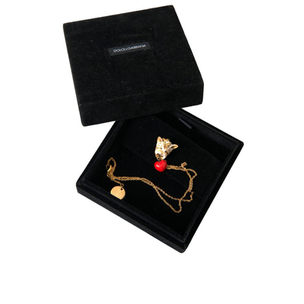 Collier pendentif Dolce & Gabbana en laiton doré avec breloque cœur pour chien
