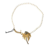 Collier Pendentif Arbre Dolce & Gabbana en Laiton Doré avec Cristaux et Perles