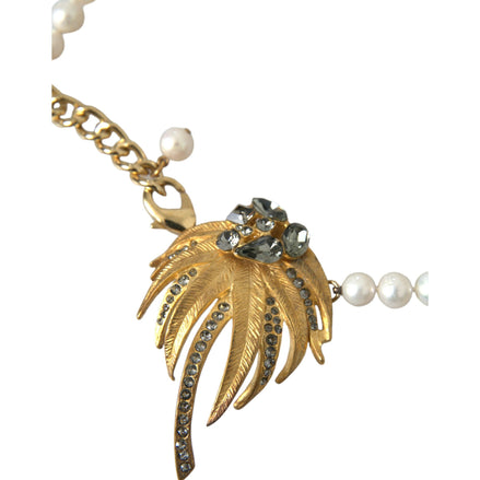 Collier Pendentif Arbre Dolce & Gabbana en Laiton Doré avec Cristaux et Perles