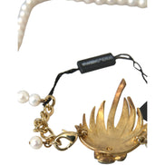 Collier Pendentif Arbre Dolce & Gabbana en Laiton Doré avec Cristaux et Perles