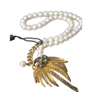 Collier Pendentif Arbre Dolce & Gabbana en Laiton Doré avec Cristaux et Perles