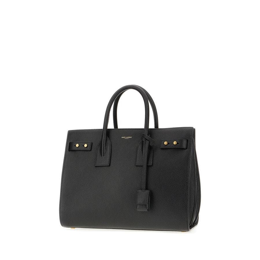 Borsa a mano Saint Laurent Sac De Jour in pelle di vitello nera