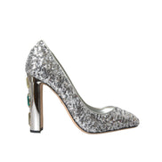 Scarpe décolleté con tacco e paillettes argento Dolce & Gabbana