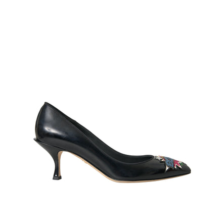 Escarpins Dolce & Gabbana en cuir noir avec patch « BOOM »