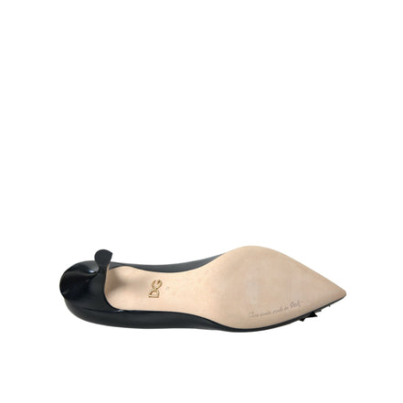 Scarpe décolleté con tacco in pelle nera con patch BOOM Dolce & Gabbana