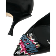 Scarpe décolleté con tacco in pelle nera con patch BOOM Dolce & Gabbana