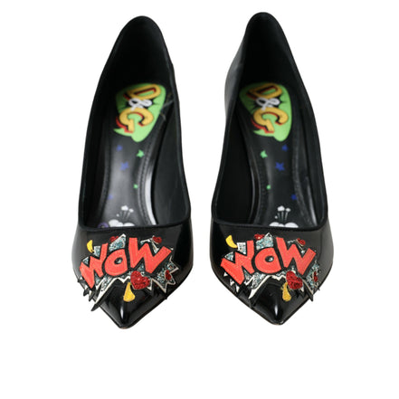 Escarpins Dolce & Gabbana en cuir noir à patchs WOW