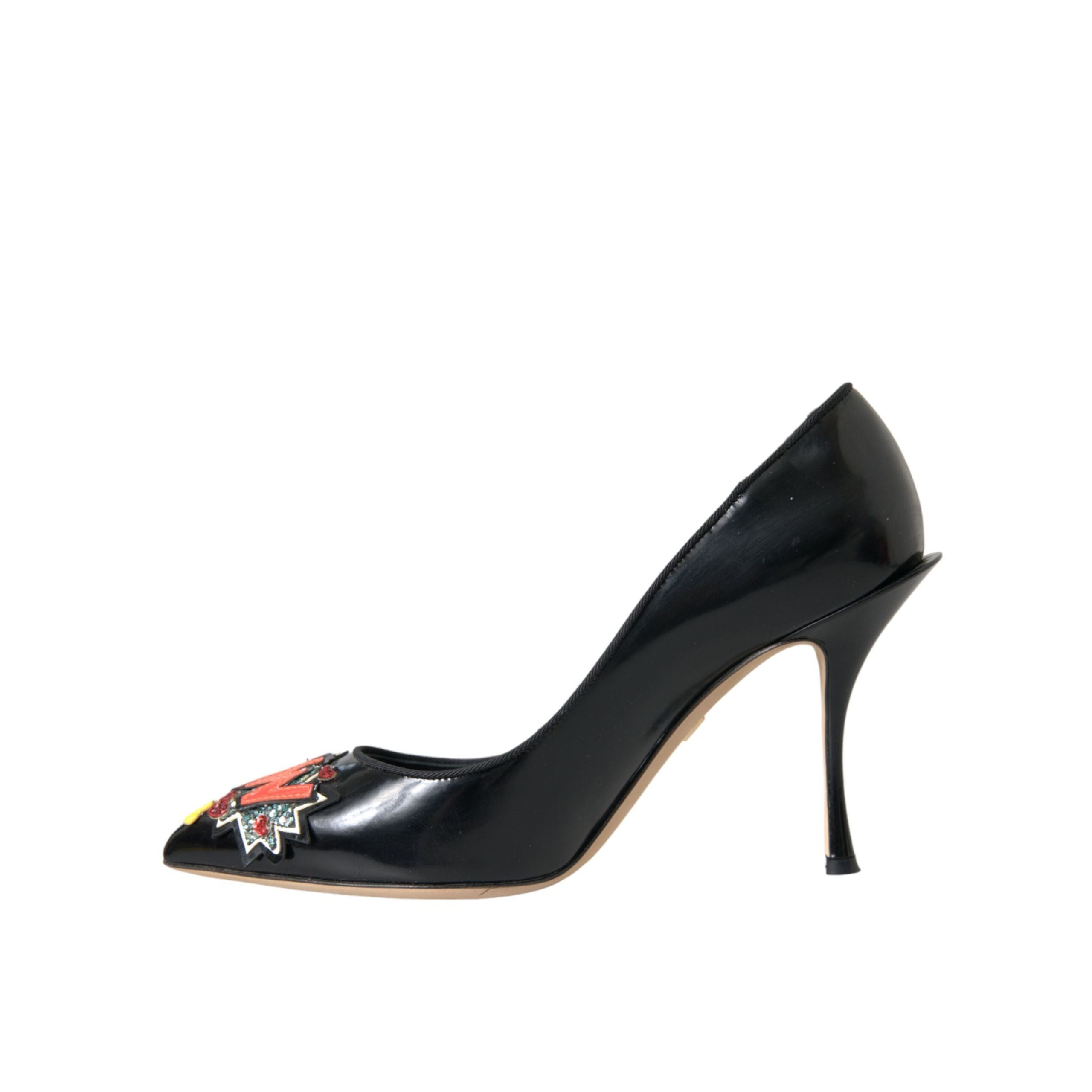 Escarpins Dolce & Gabbana en cuir noir à patchs WOW