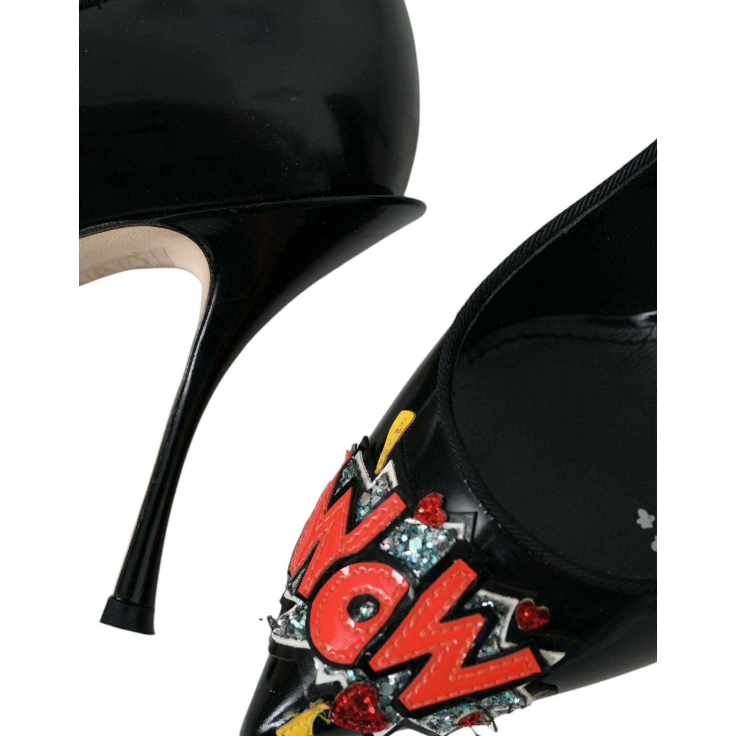 Escarpins Dolce & Gabbana en cuir noir à patchs WOW
