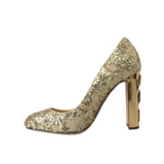 Dolce & Gabbana Gold Sequin Crystal Pumps