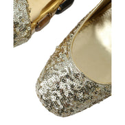 Dolce & Gabbana Gold Sequin Crystal Pumps