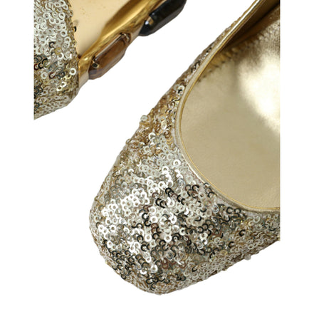 Dolce & Gabbana Gold Sequin Crystal Pumps