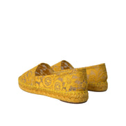 Mocassins espadrilles plats en dentelle Taormina jaune Dolce & Gabbana