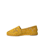 Mocassins espadrilles plats en dentelle Taormina jaune Dolce & Gabbana