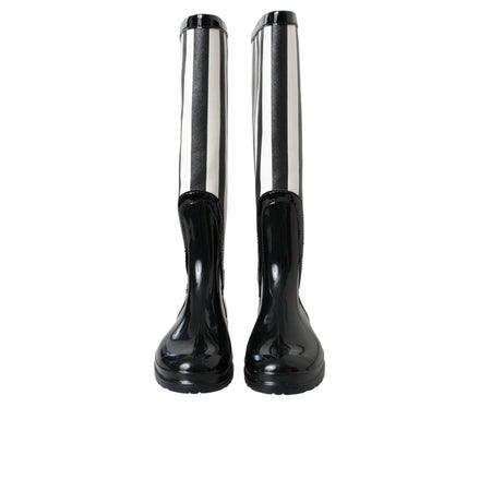 Dolce & Gabbana Black Rubber Knee High Boots