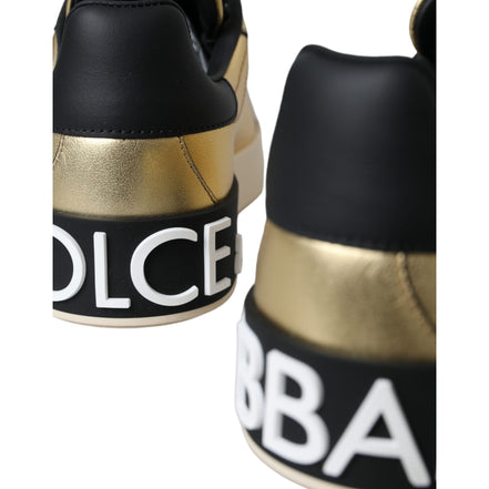 Dolce & Gabbana Sneakers Donna in Pelle di Vitello Oro Portofino