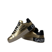 Dolce & Gabbana Sneakers Donna in Pelle di Vitello Oro Portofino
