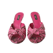 Chaussures Dolce & Gabbana mules à talons chaton en cuir exotique roses