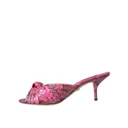 Chaussures Dolce & Gabbana mules à talons chaton en cuir exotique roses