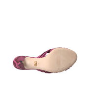 Chaussures Dolce & Gabbana mules à talons chaton en cuir exotique roses