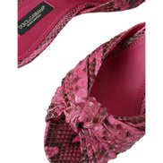 Chaussures Dolce & Gabbana mules à talons chaton en cuir exotique roses