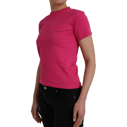 T-shirt en coton rose à col rond et manches courtes Balenciaga