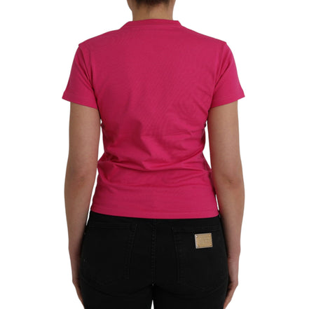 T-shirt en coton rose à col rond et manches courtes Balenciaga