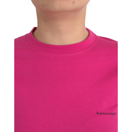 T-shirt en coton rose à col rond et manches courtes Balenciaga