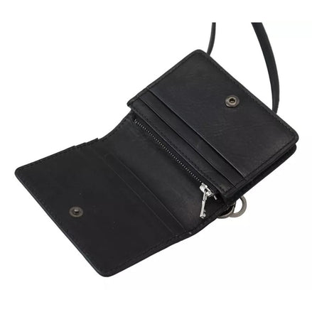 Portefeuille à bandoulière Dolce & Gabbana en cuir noir pour femme