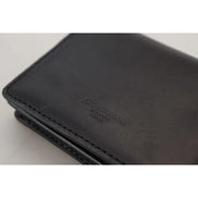 Dolce & Gabbana Black Leather Bifold Shoulder Sling Wallet