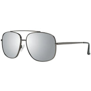 Silver aviator sunglasses with mirrored lenses and sleek metal frame