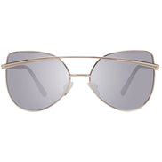 Cat-eye sunglasses with gold metal frame and mirrored lenses, modern fashion accessory