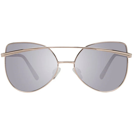 Cat-eye sunglasses with gold metal frame and mirrored lenses, modern fashion accessory