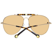 Gold aviator sunglasses with brown tinted lenses and tortoise shell arms, luxury eyewear