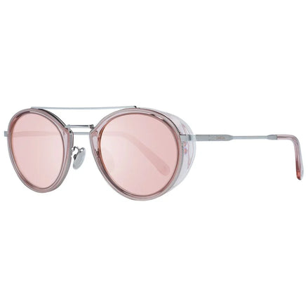 Designer aviator sunglasses with pink lenses and silver frame, luxury eyewear