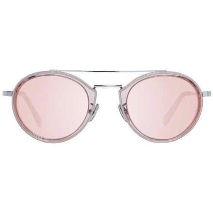 Pink mirrored aviator sunglasses with silver metal frame, designer luxury eyewear