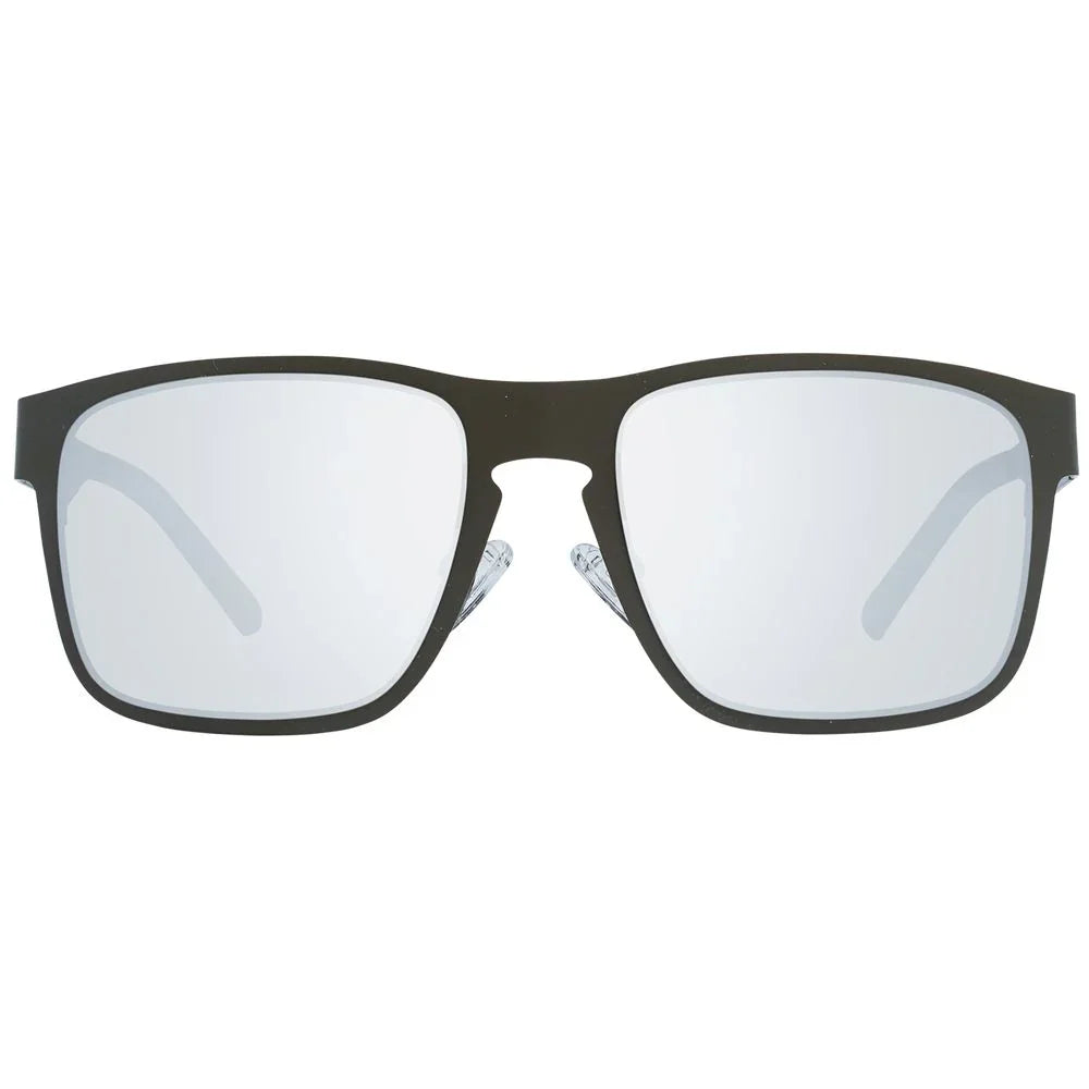 Black square oversized sunglasses with mirrored lenses, luxury designer eyewear