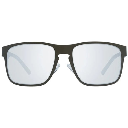 Black square oversized sunglasses with mirrored lenses, luxury designer eyewear