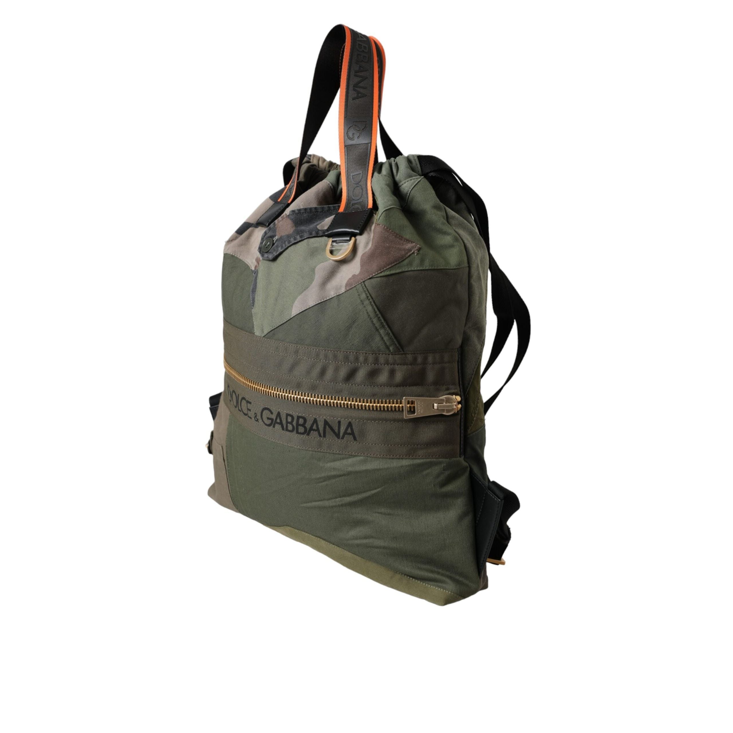 Sac à dos Rucksack patchwork vert militaire Dolce & Gabbana
