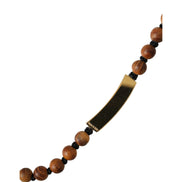 Pendentif Dolce & Gabbana en perles de bois noires et dorées avec logo