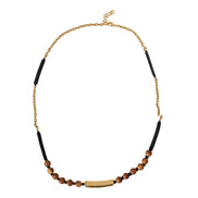 Pendentif Dolce & Gabbana en perles de bois noires et dorées avec logo
