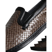 Mocassins pour Homme Dolce & Gabbana en Cuir Tressé Marron Noir