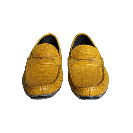 Dolce & Gabbana Yellow Leather Slip Mocassin Loafers Shoes